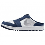 Air Jordan 1 Mule Golf Vidurnakčio Mėlyna Vyri&scaron;ki Sportbačiai Mėlyni Balti Metalinio Sidabro FJ1214-102 37.5