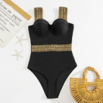 Sexy Push Up One Piece maudymosi kostiumėlis moterims auk&scaron;tu juosmeniu, plonu apatiniu trikotažu, bodžiukas maudymosi kostiumėlis, 2023 m. vasaros solidus paplūdimio maudymosi kostiumėlis L