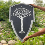 68,58 cm Templierių skydas Žiedų valdovas Gondoro medžio skydas Medinis &scaron;ildytuvo skydas Cosplay, LARP Sienų dekoras Geriausia dovana namų dekorui