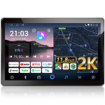 PORMIDO AUTO 2K Didelis QLED LCD Android Automobilinė Navigacija 6GB RAM 128GB RAM Audio srautiniam perdavimui internetu, pavyzdžiui, ir belaidis Android veidrodinis atspindys automobiliui juoda