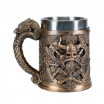 600ML Viduramžių Valhala Vikingų Nerūdijančio Plieno Skandinavi&scaron;kas Vikingų Statinaitės Drakonų Valties Kario Ragas Kaukolės Alaus Bokalas Alaus Kavos Puodelis pilka spalva