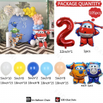 105 VNT Super Wings Tematikos Balionų Arkos Rinkinys Berniuko Gimtadienio Dekoracija Mėlynos Geltonos Globos Rinkinys Gimtadienio Prekės Kūdikio Maudynių Žaislas Vaikams As picture