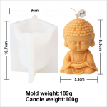 Mini animacinis vienuolis žvakės silikoninis 3D pelėsis Budos statula gipso forma betono dervos liejimo formos DIY religija &scaron;ventykla Buda namų dekoras
