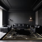 Juodo marmuro kilimai svetainei, tamsių tonų dekoravimas, namų sofa, didelio dydžio kilimai, miegamasis, drabužinė, trumpo aksomo grindų kilimėlis 100*200cm