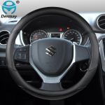 for Suzuki Vitara Grand Vitara DERMAY Car Steering Wheel Cover Microfiber Leather + Carbon Fiber Auto Accessories oranžinė