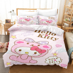 Hello Kitty Miegamojo Vaikų Patalynės Komplektas Antklodės Užvalkalas Komfortas Karalienės Dydžio Su Pagalvės Užvalkalu Kalėdinės Dovanos Namams EU Single(135*200cm)3pcs