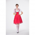 Voki&scaron;kas Oktoberfest Bavarijos tradicinis alaus suknelė medvilninė siuvinėta padavėjos apranga padavėjos kostiumas S raudona
