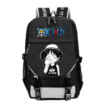 Japoni&scaron;ki animaciniai komiksai One Piece tematikos spausdintas kuprinė su USB prievadu didelės talpos stilinga kuprinė 0033