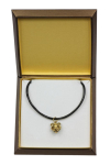 Staffordshire Bull Terrier, Staffy - Dog necklace in gift box, gold-plated pendant for dog fan, striking jewellery by Art-Dog beige