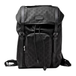 Gucci monogramos logotipas Didelės talpos su atvartu drobės kuprinė Vyri&scaron;ka kuprinė Juoda 510336-K28CN-1000 Basic Set (Bag+Dust Bag)