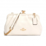 Coach Kisslock 22 Metalinis Logotipas Odinė Debesies Spalvos Crossbody Pečių Rankinė Moteri&scaron;kos Rankinės Grynbalta C2875-IMCHK Basic Set (Bag+Dust Bag)