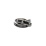 Vivienne Westwood Percy žiedas Saturnas Trys žiedai Porceliano glazūros žiedas Unisex žiedai Juodas 6404016Q01P107P107 Box,L