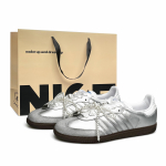 Adidas Originals SAMBA OG Moonlight Ballet Large Pearl Lightweight Low top Skateboard Shoes Unisex Silver B75806(Team920-SBOX) 35⅔ beige
