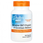Doctor's Best Betaino HCl, Pepsinas ir Kartusis Gencijonas 120 kapsulių 120 pcs - 1 ea