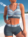 2024 m. vasaros 3D spaudinių bikini moterims maudymosi kostiumas dviejų dalių komplektas plaukimo drabužiai auk&scaron;tas juosmuo vintažinis maudymosi kostiumas moterims laisvo dydžio bikini komplektas 4XL