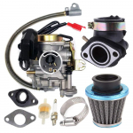 Karbiuratorius tinka GY6 50CC 49CC 4 taktų motorolerio Taotao varikliui, 18 mm angliavandenių sidabras