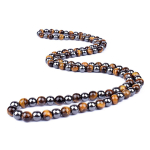 Hematito, Obsidiano, Tigro Akies Karoliukų Vėriniai Vyrams Mados Trigubos Apsaugos Vėriniai Moterims Magnetinei Sveikatos Apsaugai Papuo&scaron;alai 6mm Tiger Eye&55cm gray