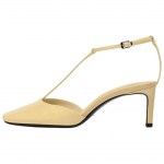 Zara Eleganti&scaron;ki Madingi Odiniai Dirželiai Kvadratinė Noselė Atviras Kulnas Stiletto Kulniukai 7.3Cm Moteri&scaron;ki Kulniukai Vanilės Geltonumo 11200510-38 37