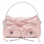 Acne Studios Mini Reguliuojamas Nuimamas Peties Dirželis Su Kaspinėle Peties Crossbody Rankinė Moteri&scaron;kos Rankinės &Scaron;viesiai Rožinė A10431-A5A Basic Set (Bag+Dust Bag)