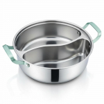 Auk&scaron;tos kokybės 32cm 34cm padalintas kar&scaron;tasis puodas maisto gaminimo puodas vienalaikiam dviejų skonių gaminimui ant indukcinės viryklės gray