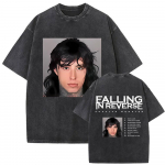 Skalbtas vintažinis roko grupės Falling in Reverse Ronnie Radke populiarus monstrų albumo grafinis mar&scaron;kinėlis vyri&scaron;ki laisvalaikio didelio dydžio mar&scaron;kinėliai S įvairiaspalvis