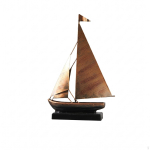 Paauksuoto bronzos burlaivio ornamentas Blizgus geležies modelis Tamsus pagrindas Jūrinis laivas Style B brown