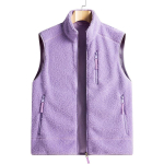 Teddy aksomo liemenė, vilnos striukė, universali moteri&scaron;ka striukė pavasariui, rudeniui ir žiemai, su stovinčia apykakle XXXXL violetinė