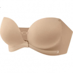 LUCKMEEY Xuzhuodan stiliaus priekyje segamas reguliuojamas liemenėlė moterims, be petne&scaron;ėlių nematoma neslystanti bandeau liemenėlė mažoms krūtinėms, push-up krūtinės apvyniojimo liemenėlė L (75C/80ABC) beige