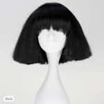 HAIRJOY Lady Gaga Cosplay Perukai Tiesus Bob Trumpas Tamsiai Rudas Sidabri&scaron;kai Pilkas &Scaron;viesiai Rudas Rožinis Žalias &Scaron;viesus Juodas Sintetinių Plaukų Perukas black