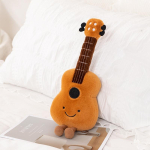 Mielos muzikinės pliu&scaron;inės žaislinės, mink&scaron;tos smuiko, gitaros, pipos, kamertonai, natos, kim&scaron;tos lėlės, instrumentų dovanos vaikams, muzikos mėgėjams, gimtadienio dovanos 30cm orange