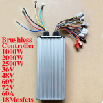 48V 60V 72V 2000W/2500W Elektrinio dviračio valdiklis 45A /60A 18 MOSFET DC valdiklis dvigubo režimo Elektriniam paspirtukui, dviračiui, greičio varikliui 2500W-72V-60A