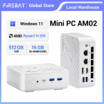 FIREBAT AM02 Mini PC AMD Ryzen 7 H255 16/0 GB RAM 512/0 GB SSD Windows 11 Mini stalinis kompiuteris 16GB RAM 512GB SSD balta