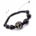 Les Tr&eacute;sors De Lily [J7020] - Bracelet ethnique 'Shambhala' noir (peace)