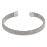 Les Tr&eacute;sors De Lily [Q6999] - Bracelet Acier 'Milan' argent&eacute; - 64 mm- 8 mm sidabras