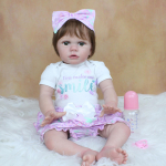 BZDOLL 60 CM 3D dažų oda, mink&scaron;ta silikoninė naujagimio lėlytė, skirta mergaičių audiniams, tikrovi&scaron;ka kaip tikros princesės gyva suknelė Bebe