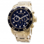 Invicta Pro-Diver Chronograph Gold Tone 200M 0072 vyri&scaron;kas laikrodis juoda