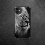 Lion Animal King grūdinto stiklo telefono dėklas, skirtas iPhone Samsung Galaxy OnePlus Oppo Xiaomi Redmi Note SA 7 8 9 10 11 12 13 14 20 21 22 53 Pro Max Ultra iPhone 6 or 6S