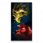 Kinų stiliaus aukso koi drobės tapyba Sienų menas Feng shui žuvies plakatas Karpio lotoso tvenkinio paveikslas Kambario dekoras Cuadros be rėmelio 21*30cm
