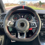 WCaRFun Customize Black Suede automobilio vairo dangtelis, skirtas Volkswagen VW Golf R MK7 Golf 7 GTI VW Polo GTI Scirocco 2015 m. Style 7