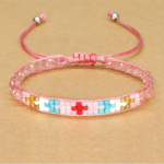 Boho Multicolored faceted Crystal Japan Miyuki Glass Seed Beads Woven Bracelet Women Men Boho Handmade Chic Fashion Jewelry Bracelet Style Z brown