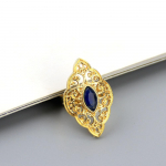 Eleganti&scaron;kas aukso spalvos Arabesque žiedas moterims Boho atidarymo žiedas kri&scaron;tolinis vestuvinis papuo&scaron;alas nuotakos dovana 2023 m. mėlyna