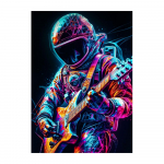 Astronautas spalvinga papuo&scaron;ta logotipu Muzika Veikėjas Gatvės Menas Plakatas &Scaron;iuolaikiniai namų drobės Tapyba Svetainės miegamojo nuotraukos Sienų apdaila 20x30cm No Frame balta