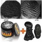 360 Wavy Frizz Control Gel Sevich Strong Hold Maitinamasis galvos odos bangų kremas Natūralus nuo plaukų slinkimo molio plaukų pomada Afrikos juodaodžiams vyrams