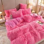 Audinės aksominis keturių dalių rinkinys Princesės stiliaus pastorintas triu&scaron;io pliu&scaron;inis keturių dalių rinkinys Rudens ir žiemos trijų dalių rinkinys 2.0m bed sheet model-4PCS
