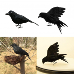 2 Pieces Artificial Ravens Crows Birds for home and garden Tree Halloween Wedding Decor