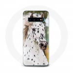 Coque pour Samsung Galaxy S10 Plus Appaloosa Cheval blanc