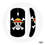 Souris Sans Fil One Piece Manga Tete de Mort Fond Noir