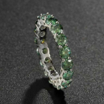 Sace Gems GRA sertifikuotas 4 mm moissanite žiedas VVS1 Lab deimantinis Solitaire žiedas moterims sužadėtuvėms pažadėti vestuvių juostos papuo&scaron;alai 9 tamsiai pastelinės žalios spalvos