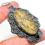 Natural Psilomelane Dendritic,Spinel 925 Sterling Silver Pendant 3.07 c6g20