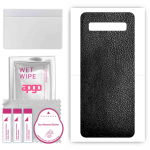 apgo Protective Skin Sticker for the back compatible with TCL 10 SE, Wrap Film, Foil, Vinyl - Pattern Black Leather